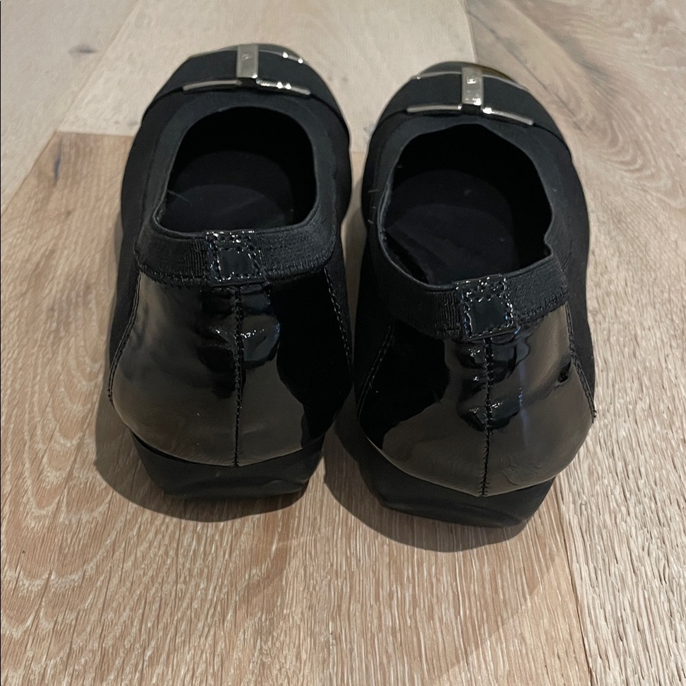 Anne Klein Black Flats with Silver Accent - Picture 3 of 5